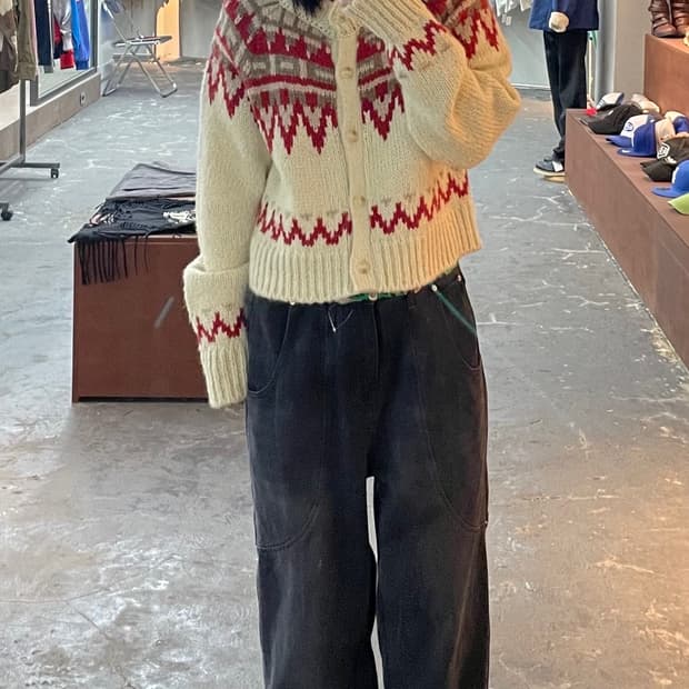 빈티지 노르딕 니트 가디건 H1222