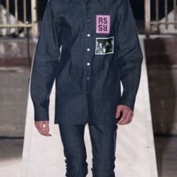 라프시몬스 18aw 데님 오버셔츠