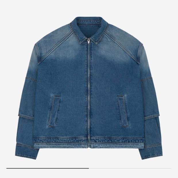 준지 콘 데님 디테일셔츠 블루