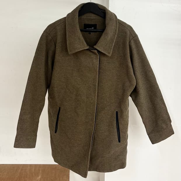 이자벨마랑 카키 오버 히든버튼 울 코트 