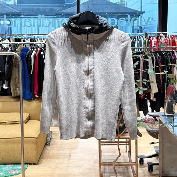 cp컴퍼니 베이지 니트 고글 후드집업 