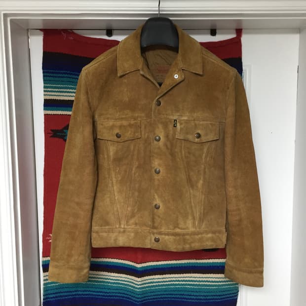 70-80‘s 리바이스 3세대 레더 스웨이드 트러커 자켓