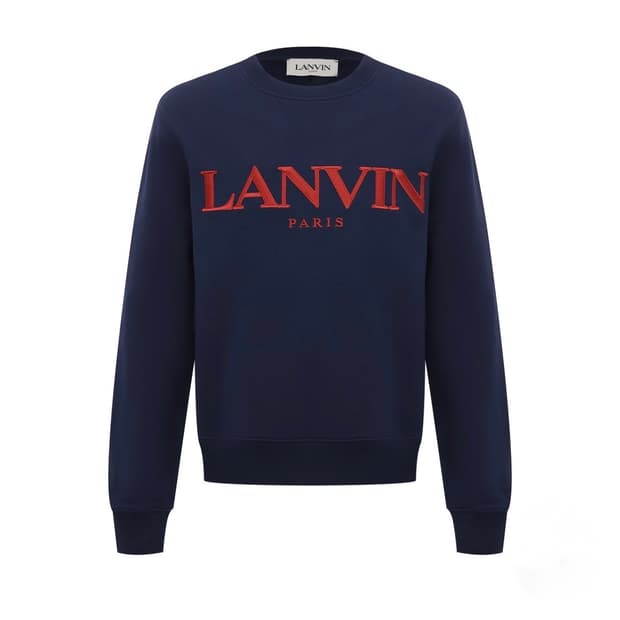 LANVIN 랑방 LANVIN 로고 자수 네이비 스웻셔츠 M