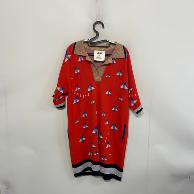 럭키슈에뜨 별 패턴 니트 원피스 F