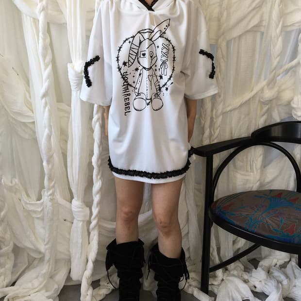 Rabbit ear hood printing hood