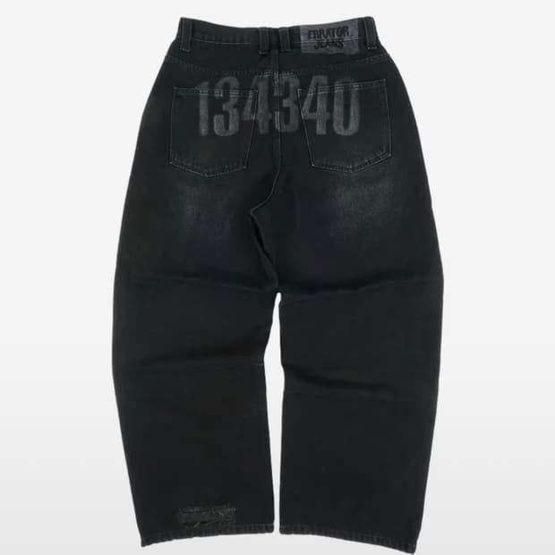 134340 Vintage Laser Denim Pants Black