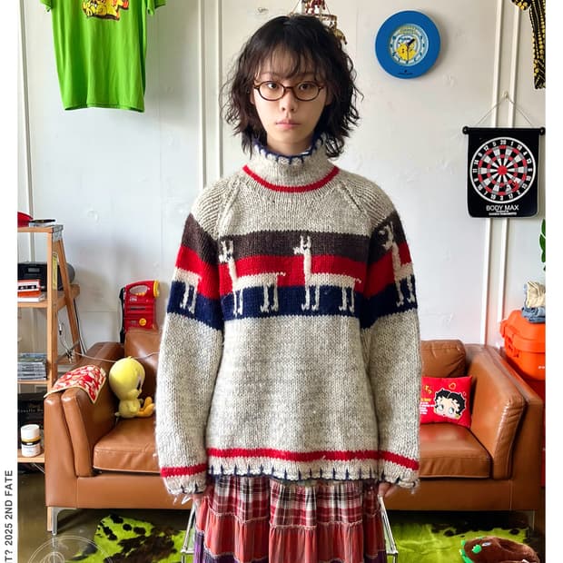1980s SEVEN ISLAND Old Heavy Wool Knit