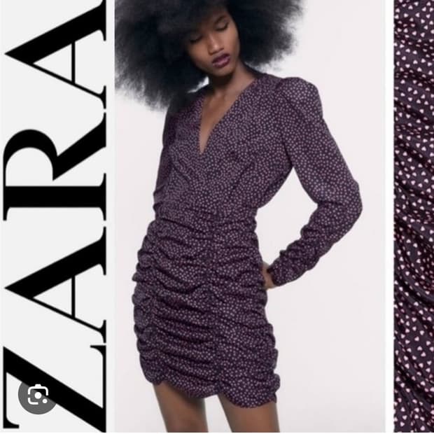 L) ZARA 셔링 미니 원피스 / ruched mini dress 