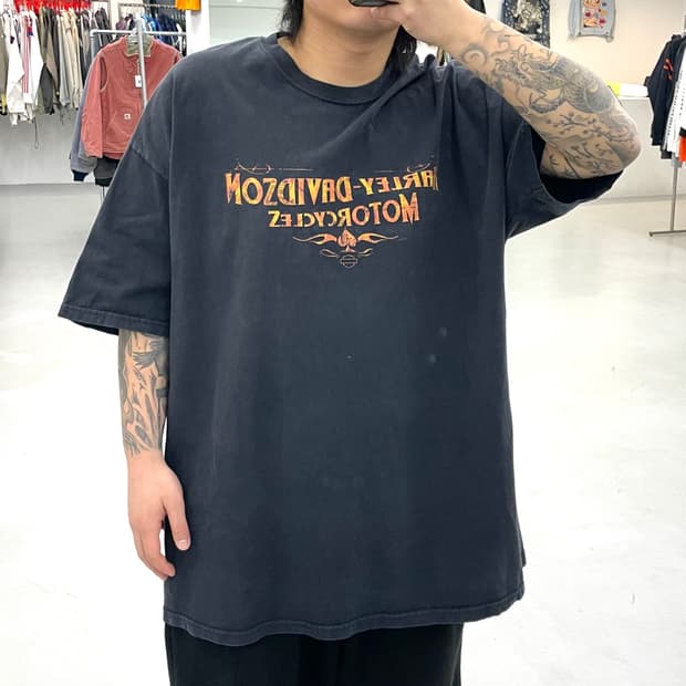 할리데이비슨 00s 페이딩 빈티지 그래픽 반팔 티셔츠