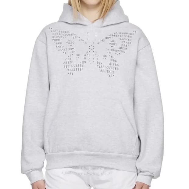 Praying Butterfly Hoodie Gray
