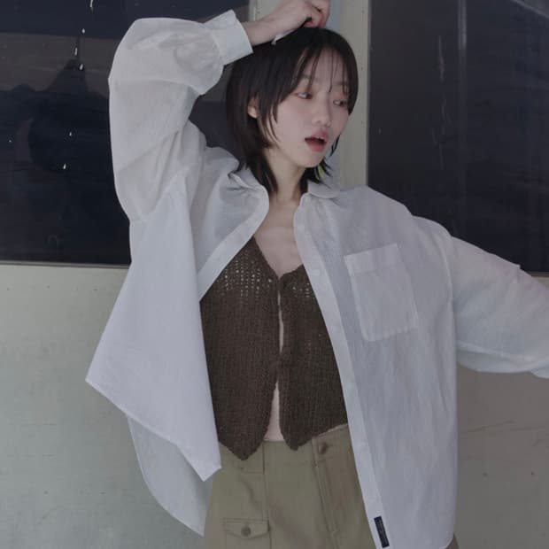 락피쉬웨더웨어 오버핏 스트라이프 셔츠
