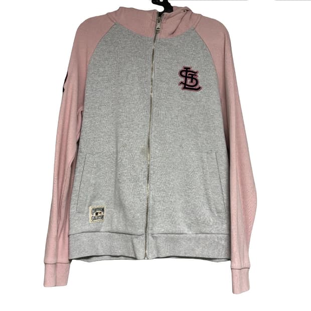 MLB 세인트루이스 카디널스 후드집업 그레이/핑크