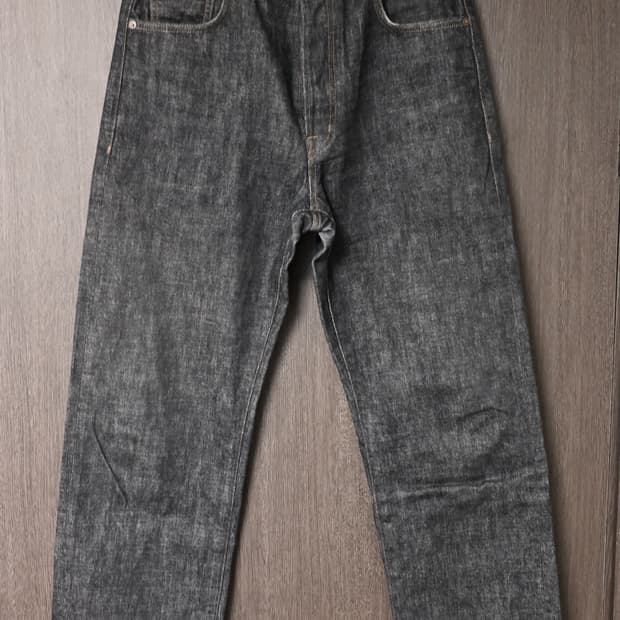 슬릭앤이지 폴브레이크 우디팬츠 블랙 셀비지 데님 30