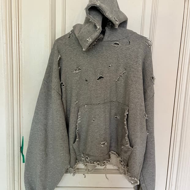 빈티지 그런지 회색후드