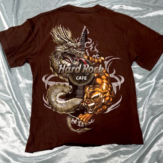 (S) 90s 하드락카페 드래곤 그래픽 티셔츠