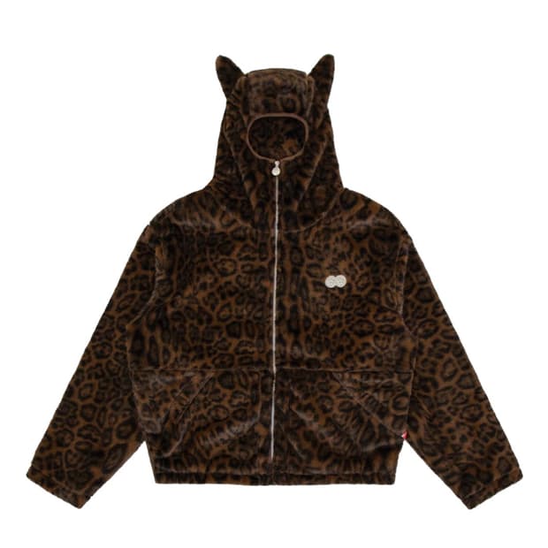 반디더핑크 레오파드 플리스 블랙