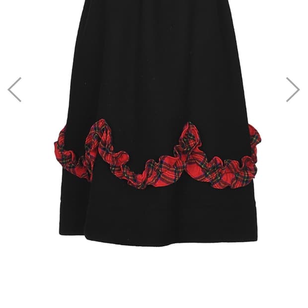 비뮈에트 타탄 체크 프릴 디테일 스커트 S