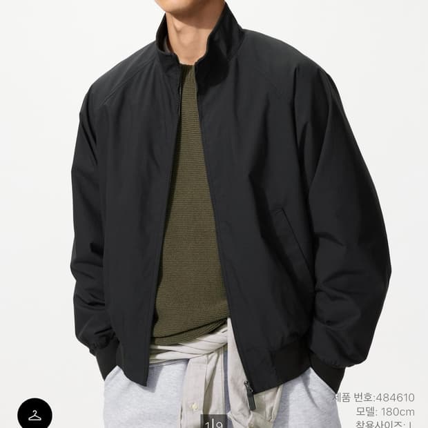 유니클로 해링턴 자켓 블랙 xl
