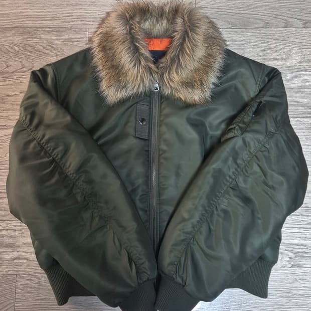 앤더슨벨 퍼 카라 ma-1 봄버 자켓 카키 