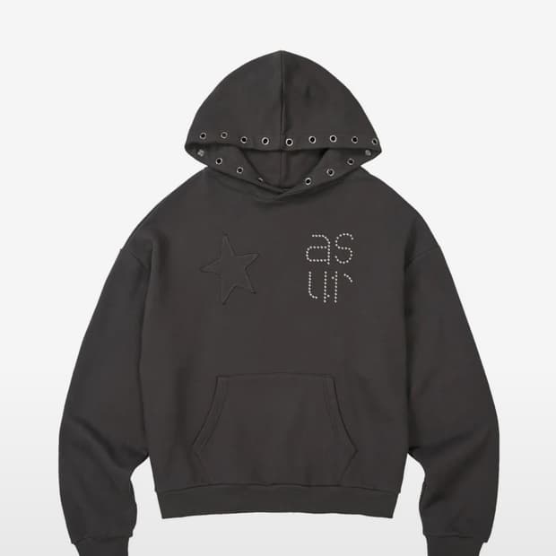 애즈유아 스타 아일렛 후드티 차콜