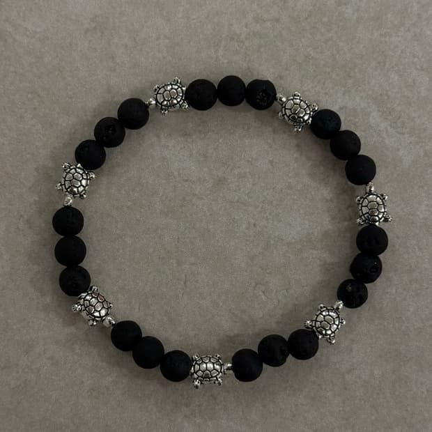 거북이 포인트 서지컬 화산석 팔찌