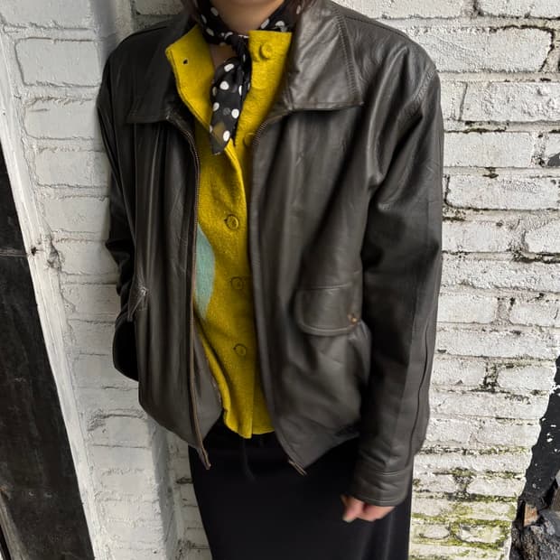 vtg lambskin bomber jacket