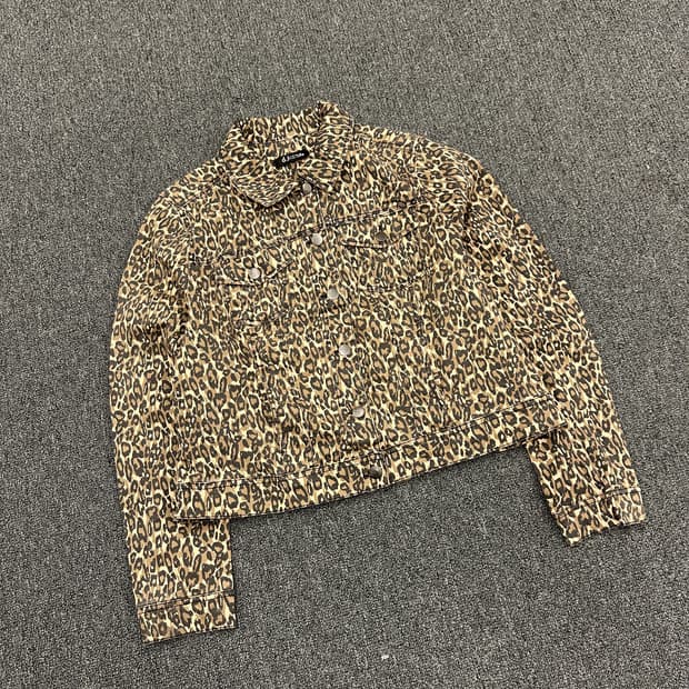 L) D Jeans 빈티지 크롭 호피자켓 