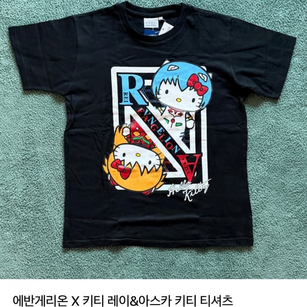 에반게리온 X 헬로키티 레이 아스카 반팔 티셔츠