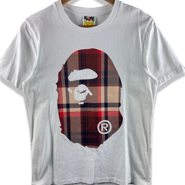 베이프 체크 빅사루 반팔티셔츠2307