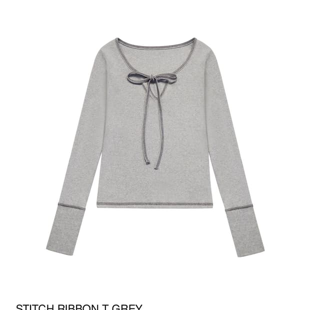미레코 STITCH RIBBON T GREY