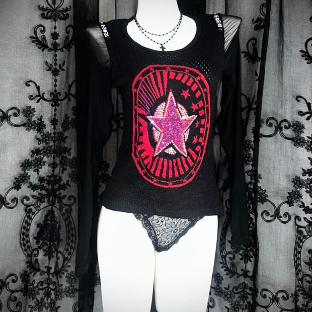 see-through star top