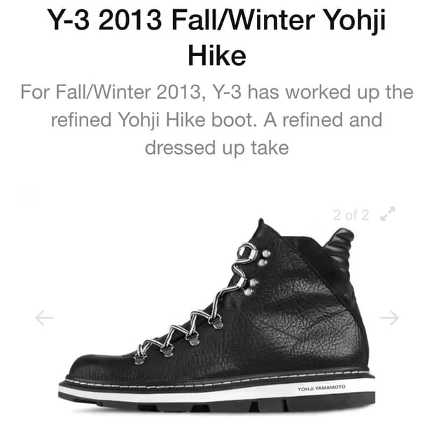 13FW Yohji Yamamoto Y-3 Hike Boot