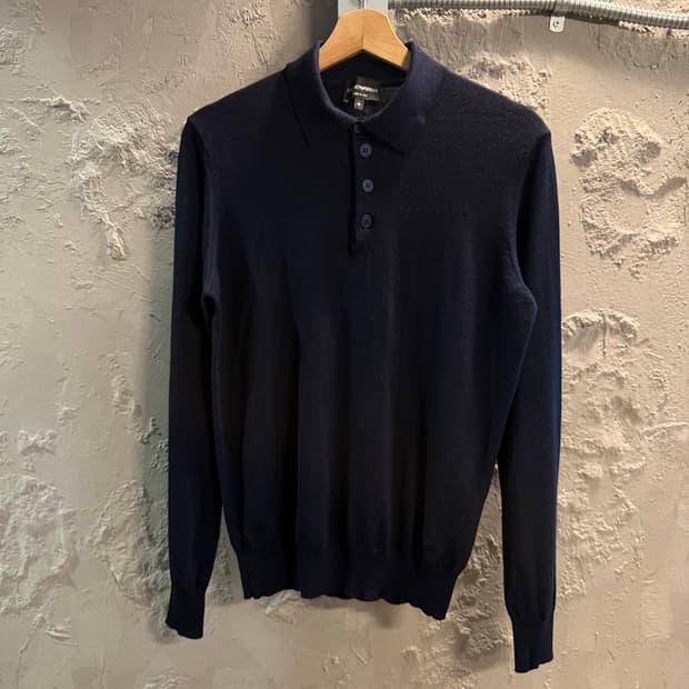 48 엠포리오아르마니 ARMANI 울 니트 폴로 네이비