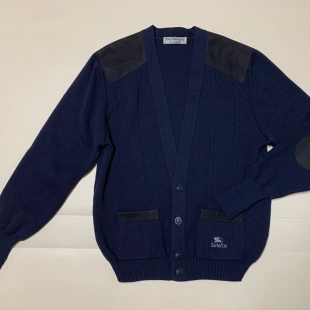 [M] 버버리 네이비 울 코만도 니트 가디건