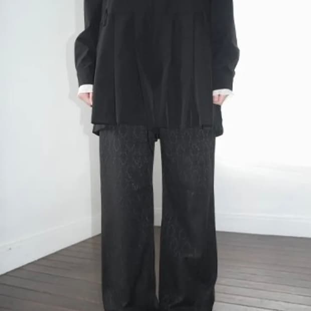 애프터먼데이 puzz jacquard pants 퍼즈 자가드 팬츠 차콜