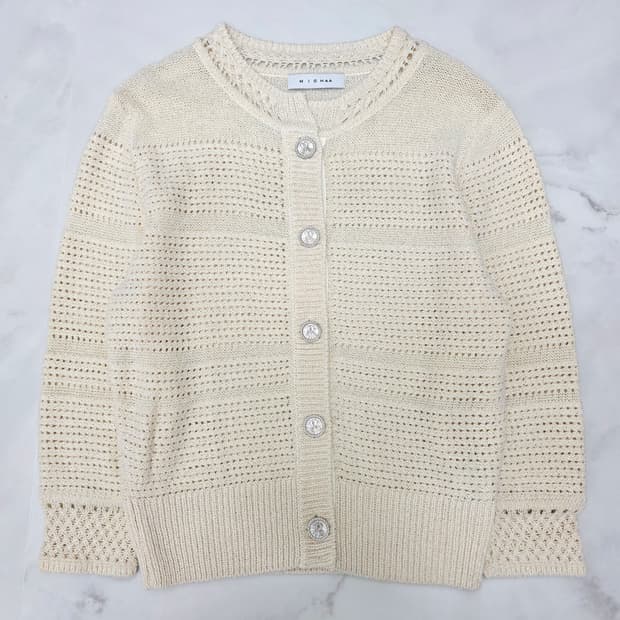 한섬 MICHAA 미샤 크림 실크 가디건 F