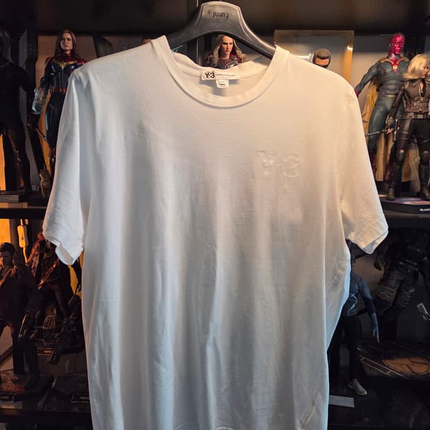 Y3  화이트 면 티셔츠 XL