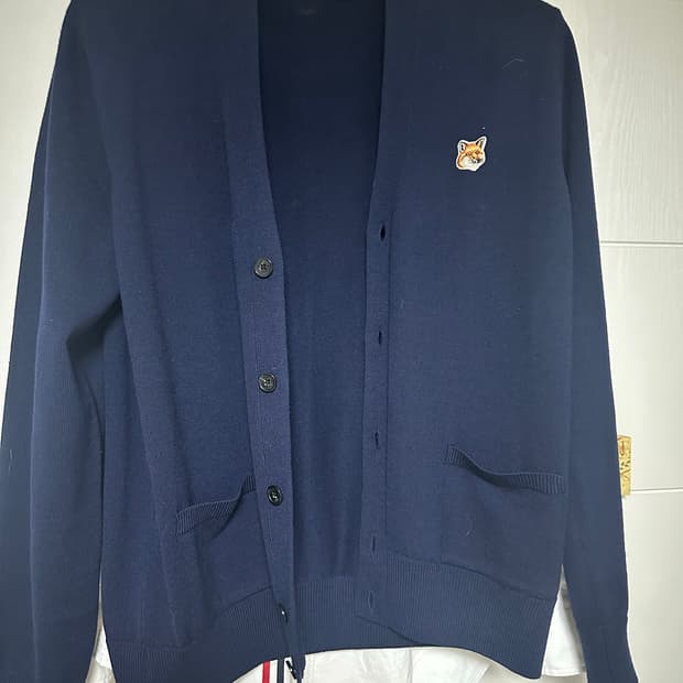 메종키츠네 네이비 가디건M