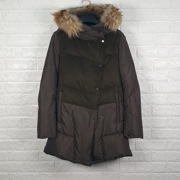 [55]한섬 시스템 라쿤퍼 덕다운 패딩