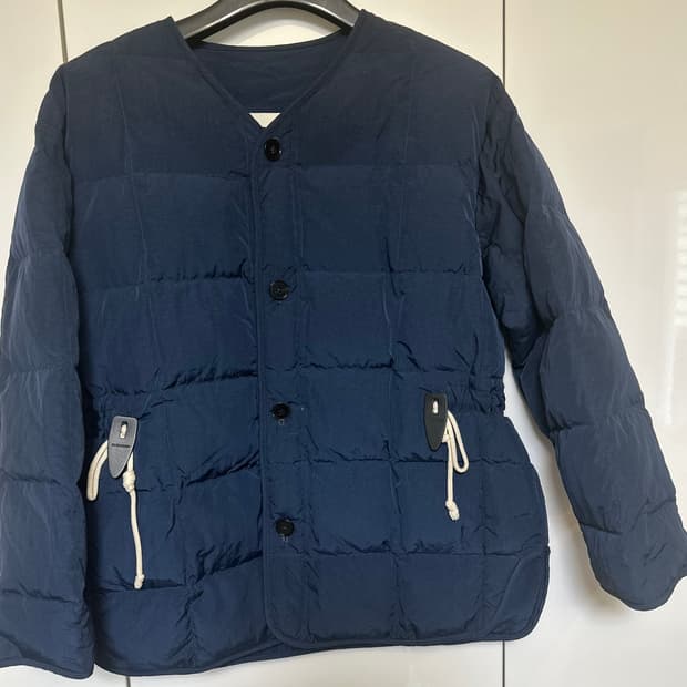 질샌더 네이비 블루 퀼팅구스다운패딩 자켓