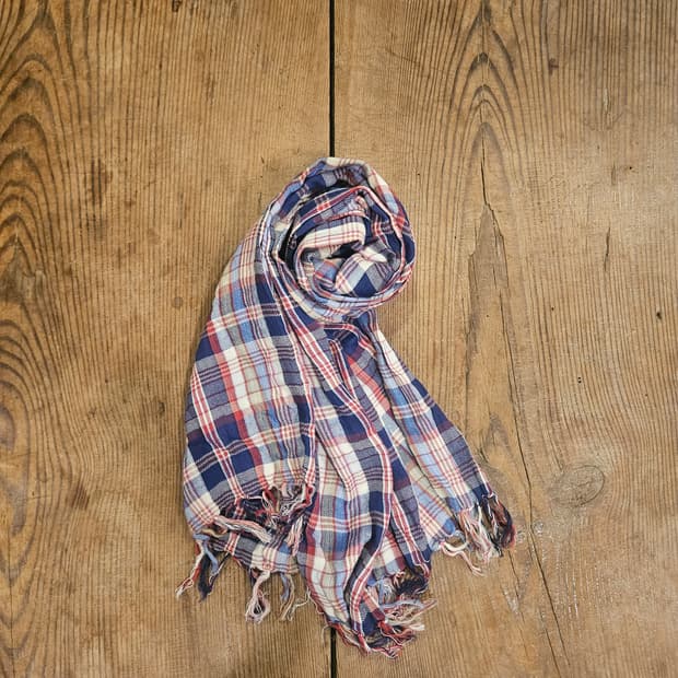 코튼 플란넬 체크 머플러 