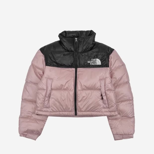 노스페이스 핑크 눕시 숏패딩 숏자켓 파스텔핑크
