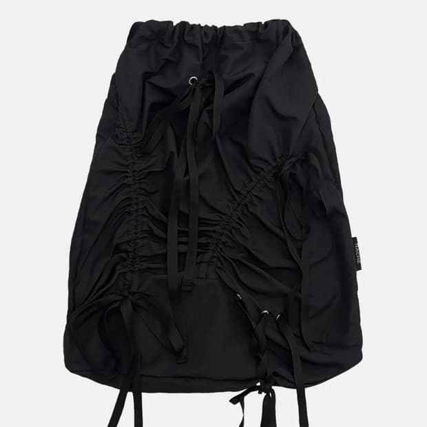 LIGHT SHIRRING GYM SACK BLACK 
