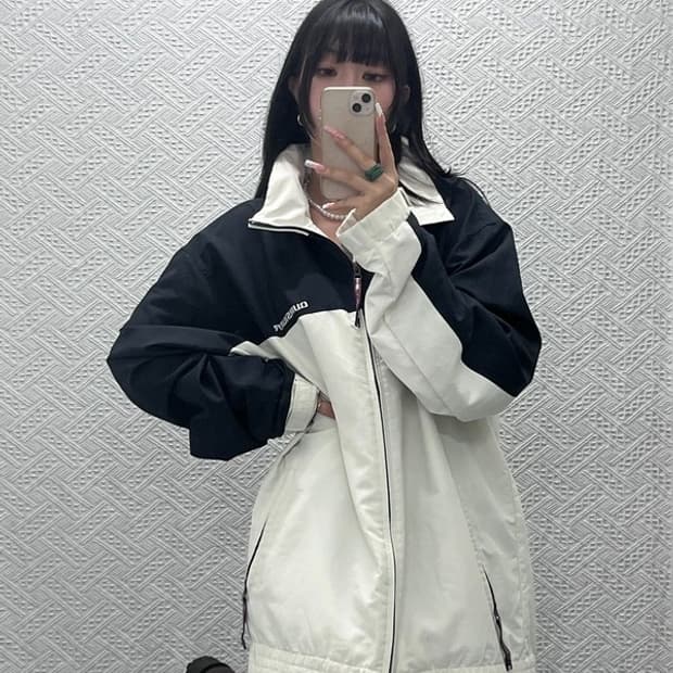 퀵실버 캐주얼 빈티지 보딩 오버핏 바람막이 자켓 XL C12377