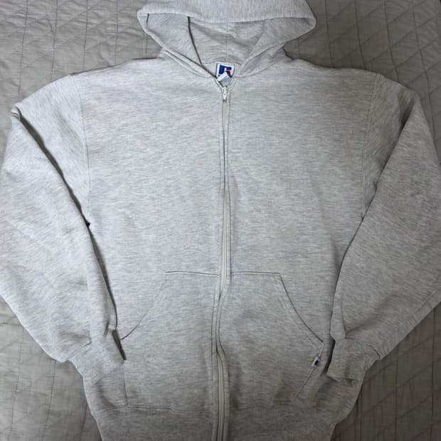 [M] 90s USA 러셀 애슬레틱 후드집업 라이트 그레이 ver. 굿