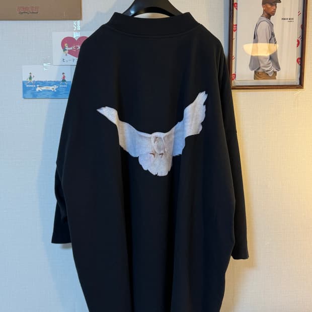 (2XL)이지x갭 엔지니어드 바이 발렌시아가 도브 노 심 티셔츠 블랙