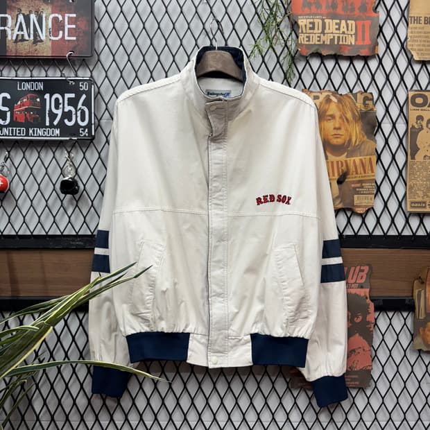 90s 스윙스터 전면 RED SOX 레터링 로고 포인트 화이트