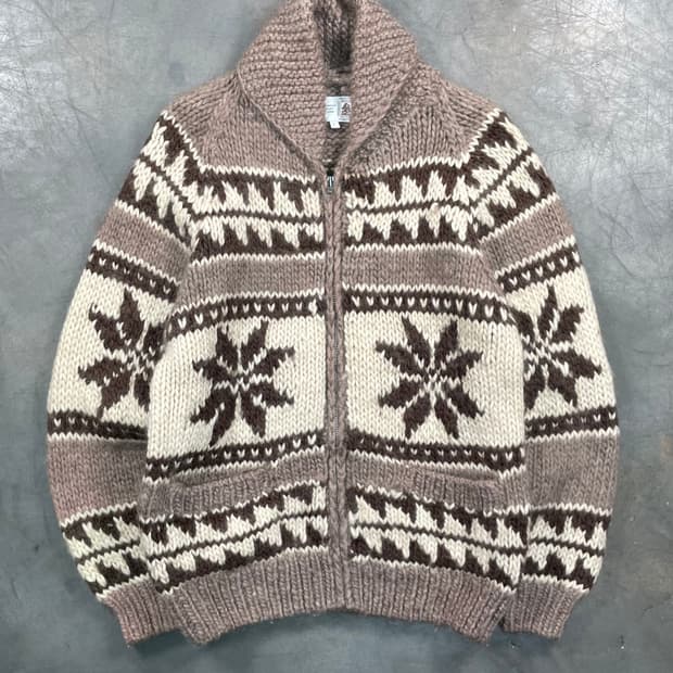 빈티지 코위찬 니트 집업