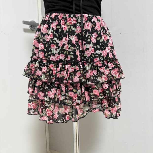 플라워 캉캉 스커트 