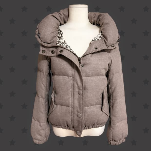 오네갸루 핀터깔 레오파드 포인트 대장 폭닥 라떼갸루 숏패딩 